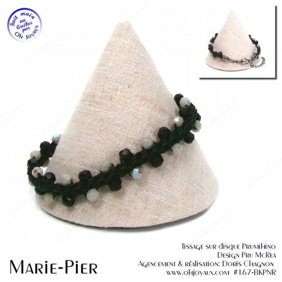 Bracelet Marie-Pier en noir et gris