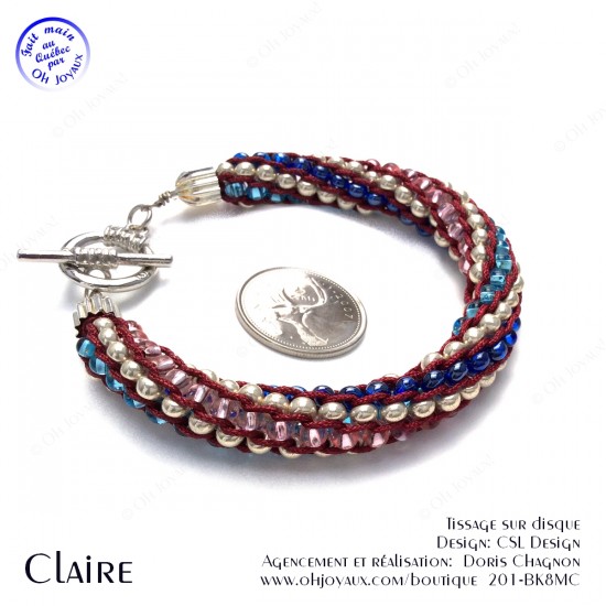 Bracelet Claire - Kumihimo billes multicolores