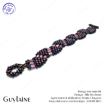 Bracelet Guylaine en lilas mauve