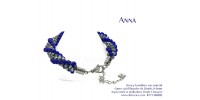 Bracelet Anna en bleu cobalt et gris vitrail