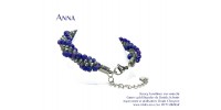 Bracelet Anna en bleu cobalt aurore boréale et gris vitrail
