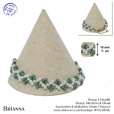 Bracelet Brianna en turquoise et blanc perle