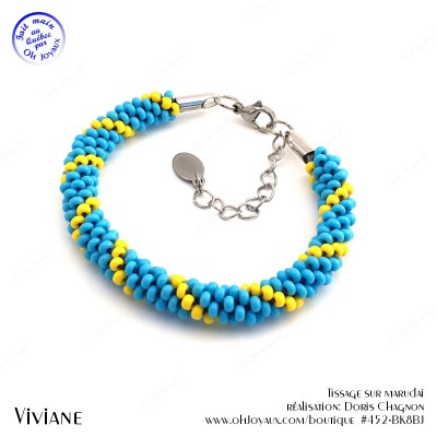 Bracelet Viviane en bleu et jaune