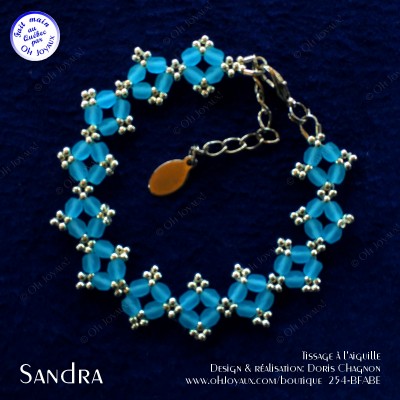 Bracelet Sandra en aquamarine et argenté
