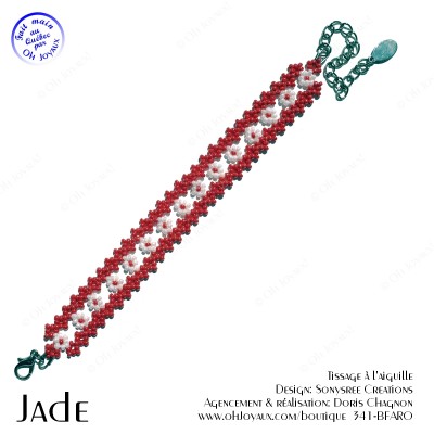 Bracelet Jade en rouge et blanc