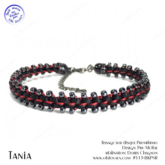 Bracelet Tania en noir et rouge