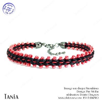 Bracelet Tania en rouge et noir