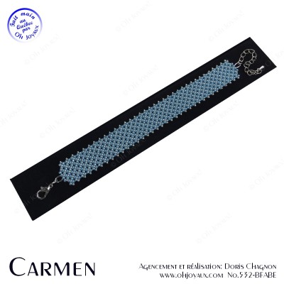 Bracelet Carmen en bleu et  gris argenté