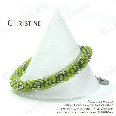 Bracelet Christine en 2 tons de vert lime
