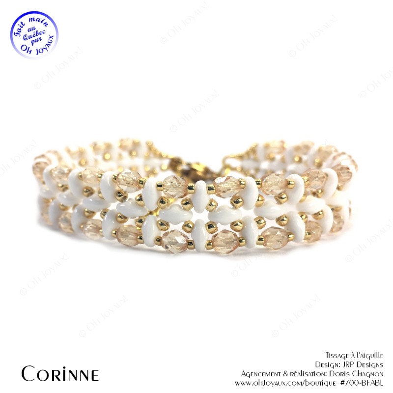 Bracelet Corinne en blanc et doré