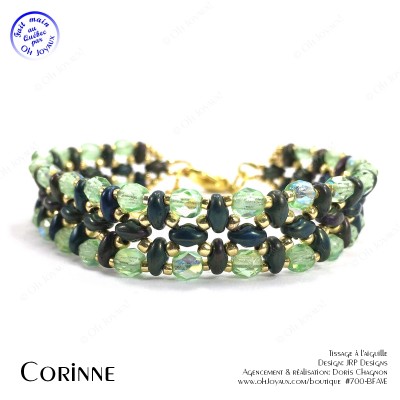 Bracelet Corinne en vert irlandais et doré