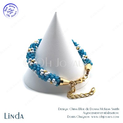 Bracelet Linda en bleu et doré