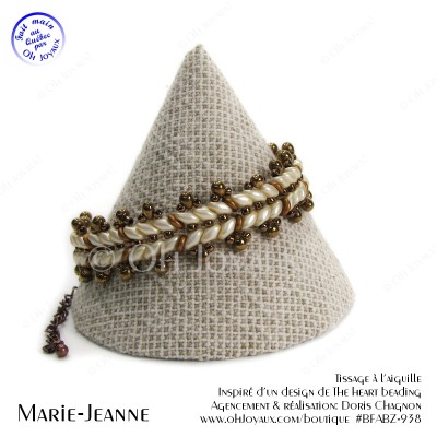 Bracelet Marie-Jeanne en crème et bronze