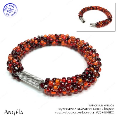 Bracelet Angéla en teintes de rouge