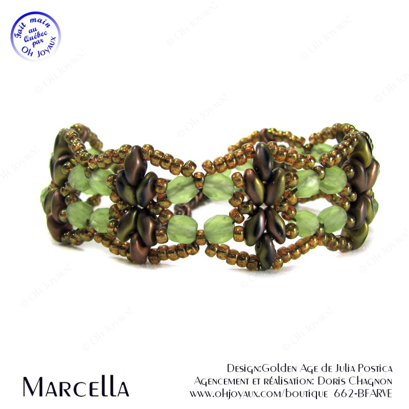 Bracelet Marcella en vert et cuivre