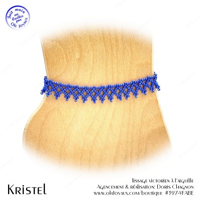 Bracelet de cheville Kristel en bleu royal