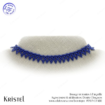 Collier Kristel de couleur bleu saphyr