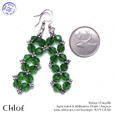 Boucles d'oreilles Chloé en cristal vert