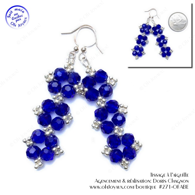 Boucles d'oreilles Chloé en cristal bleu