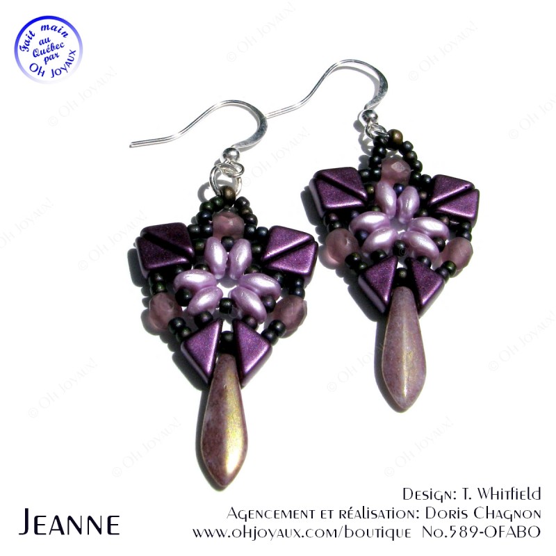 Boucles d'oreilles Jeanne en bourgogne,'