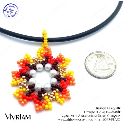 Pendentif Myriam en teintes jaune et orangé